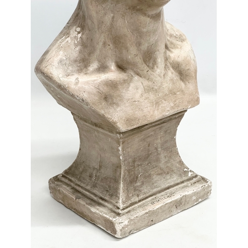 215 - A large vintage plaster bust. 26x19x55cm