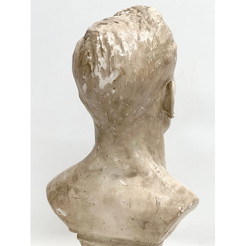 215 - A large vintage plaster bust. 26x19x55cm