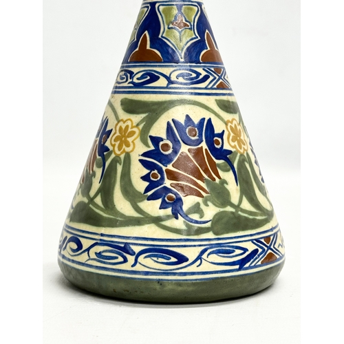 15 - James Plant. An Early 20th Century Persian style hand painted pottery vase by James Plant. Circa 190... 