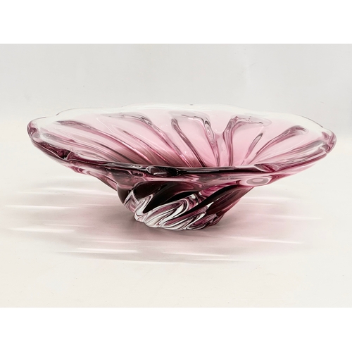 385 - A Mid 20th Century Bohemian glass bowl designed by Josef Hospodka for Chribska. 29x8cm