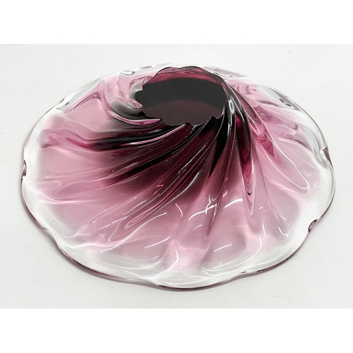 385 - A Mid 20th Century Bohemian glass bowl designed by Josef Hospodka for Chribska. 29x8cm