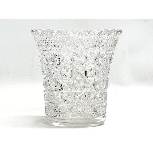 252 - Webb Crystal. A pair of Early 20th Century Webb Star Cut vases with scalloped rims. Circa 1906-1915.... 