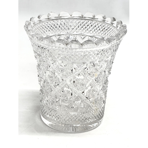 252 - Webb Crystal. A pair of Early 20th Century Webb Star Cut vases with scalloped rims. Circa 1906-1915.... 