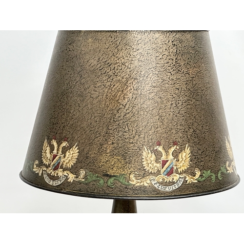 380 - A large toleware table lamp. 43x84cm