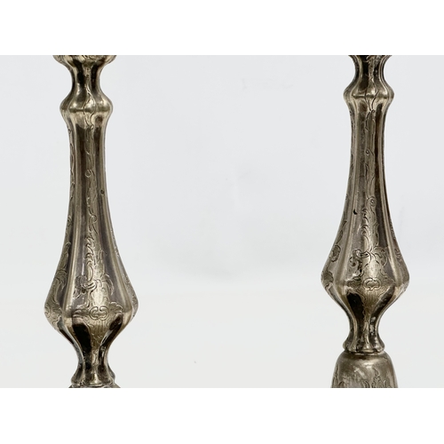 395 - A pair of Early 20th Century Cambridge Silver Plate candlesticks. W&Co. Circa 1910. 13.5x26cm