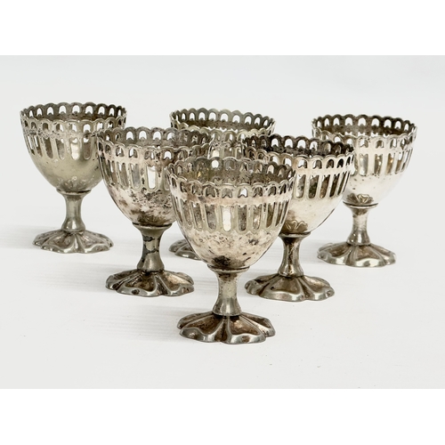 246G - An Early 20th Century silver plated egg cup cruet set/breakfast set. 1918-1923. Tray 29x20cm.