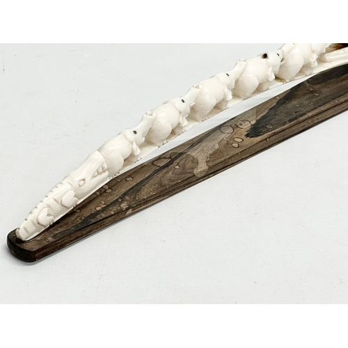 246P - 2 pieces of Early 20th Century bone. 38cm. 26cm.