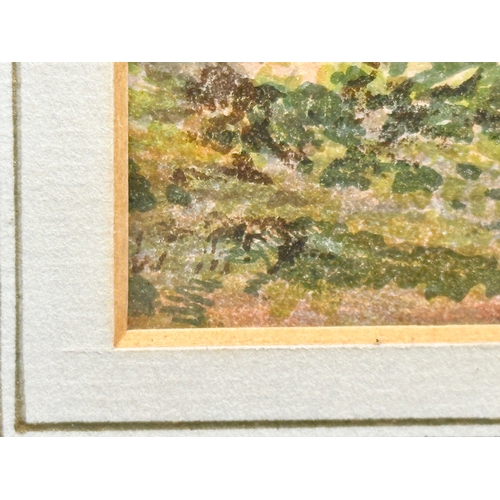 360L - A signed watercolour drawing. Continental Countryside. 23cm x 33cm. Frame 41.5cm x 50cm