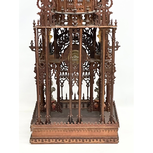 804 - A late Late 19th Century Cathedral Clock in showcase. The British United Clock Company. Circa 1880s.... 