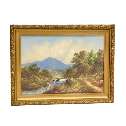 340A - George Jennings. Oil on board. 19th Century. 53cm x 38cm. Frame 65cm x 50cm.