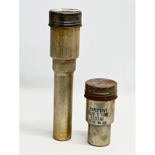 423B - 2 WWI fuse pots. 35cm. 17cm.