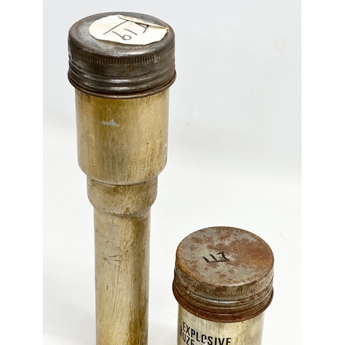 423B - 2 WWI fuse pots. 35cm. 17cm.