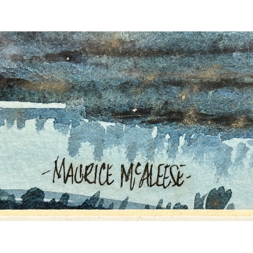 328A - Maurice McAleese. Watercolour drawing. My Boat on the Lake. 24cm x 16cm. Frame 31cm x 22cm.