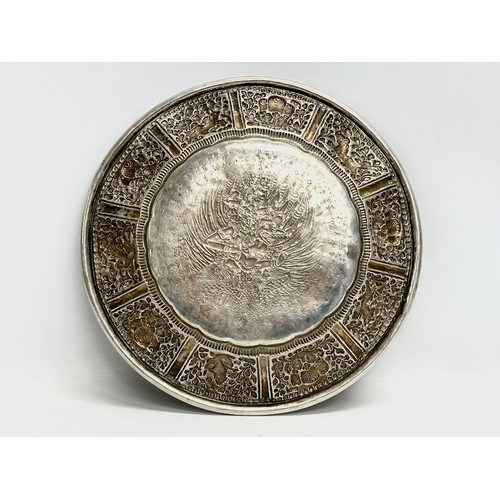 10 - A large 19th Century Indian silver bowl. 29x4cm. 532 grams.