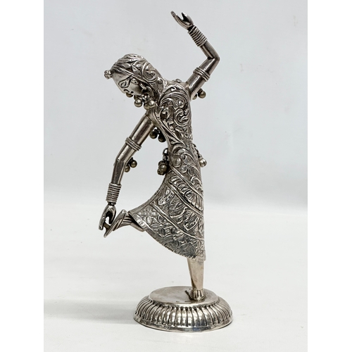 10A - A Late 19th/Early 20th Century Indian silver figure. 23.5cm. 310 grams.