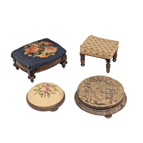 1162 - 4 Victorian footstools.