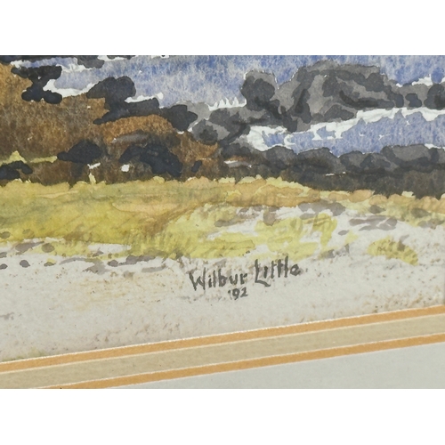 350F - Wilbur Little. A watercolour drawing. 37x26cm. Frame 55x46cm