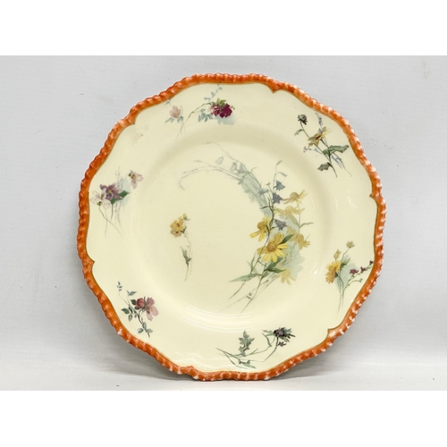 350L - A Late 19th Century Royal Worcester band panted cabinet plate. 22.5cm