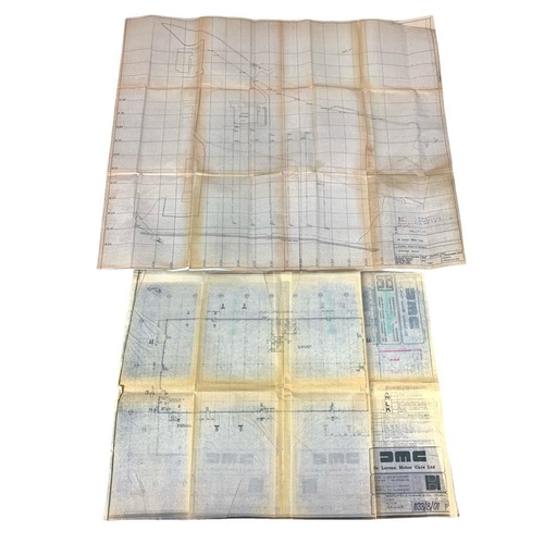 423J - 2 De Lorean Motor Cars LTD factory map layouts. The Fabrication & Storage building and the Drainage ... 