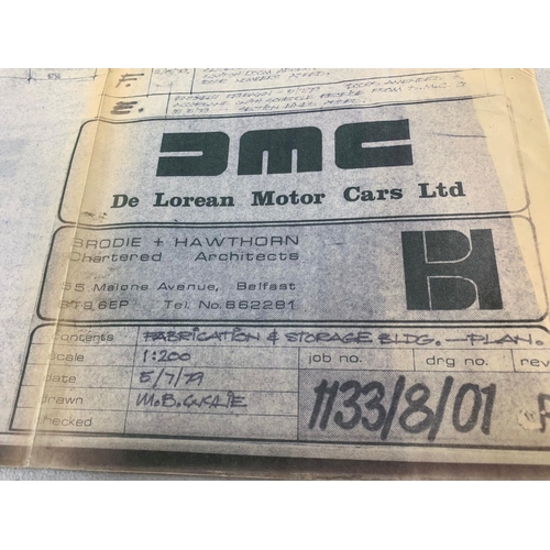 423J - 2 De Lorean Motor Cars LTD factory map layouts. The Fabrication & Storage building and the Drainage ... 