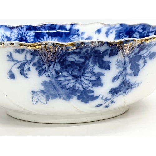 184 - A large Late 19th Century Ridgway ‘Saskia’ Flow Blue wash bowl. Circa 1890-1900. 40x13.5cm