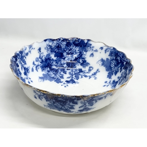 184 - A large Late 19th Century Ridgway ‘Saskia’ Flow Blue wash bowl. Circa 1890-1900. 40x13.5cm