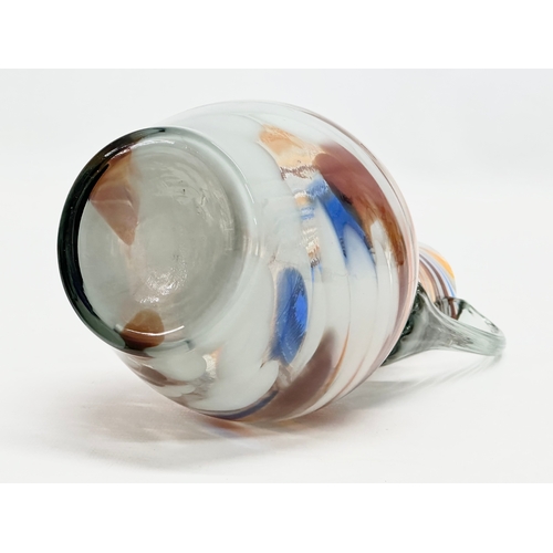 91 - A Mid 20th Century multicoloured hand blown jug. 1960. 22cm