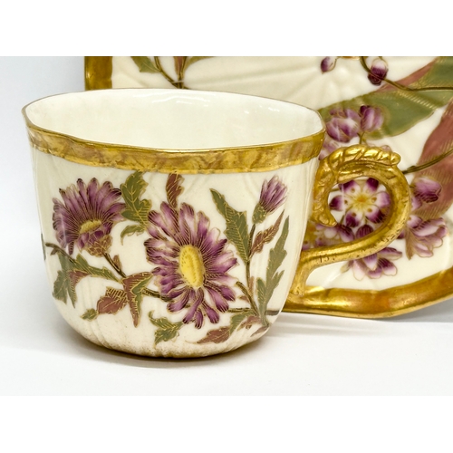 20 - A Late 19th Century Royal Worcester cup and saucer. Circa 1890.