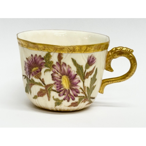 20 - A Late 19th Century Royal Worcester cup and saucer. Circa 1890.