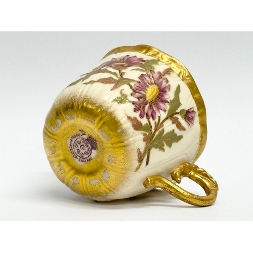 20 - A Late 19th Century Royal Worcester cup and saucer. Circa 1890.