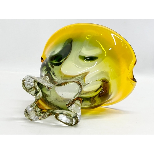 93 - A Mid 20th Century Bohemian Glass vase designed by Josef Hospodka for Chribska. 17x15x17cm