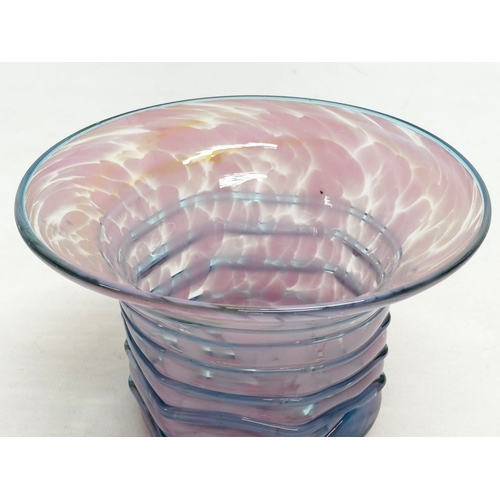 94 - A Late 20th Century Mdina trailed glass bowl. 16x9.5cm