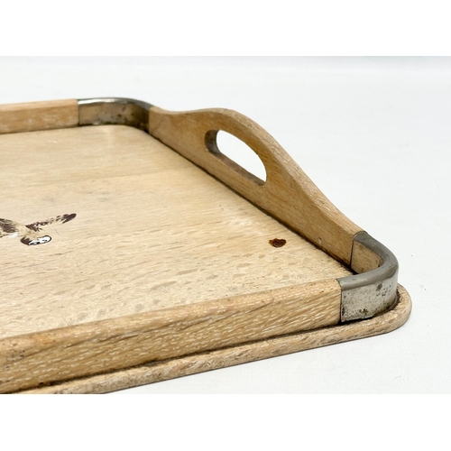 96 - An Early 20th Century Japanese style oak serving tray. 1930’s. 46x32cm