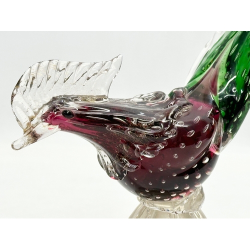 98 - A Venetian Murano Glass rooster. 30x25cm