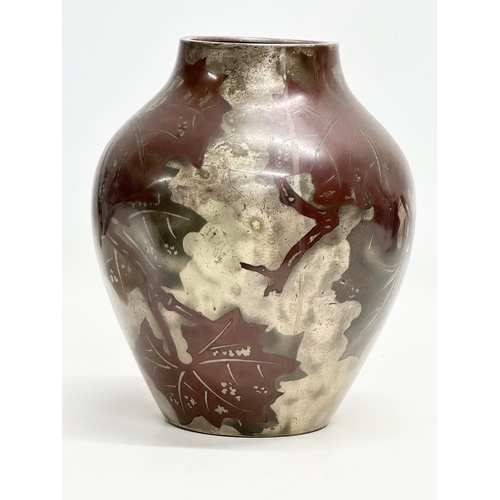 15 - Paul Haustein. An Early 20th Century German silver plate and copper ‘Dinanderie’ vase designed by Pa... 