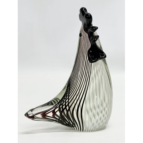 140 - 3 Murano style art glass roosters. 15x25cm 19x17cm. 13x17cm