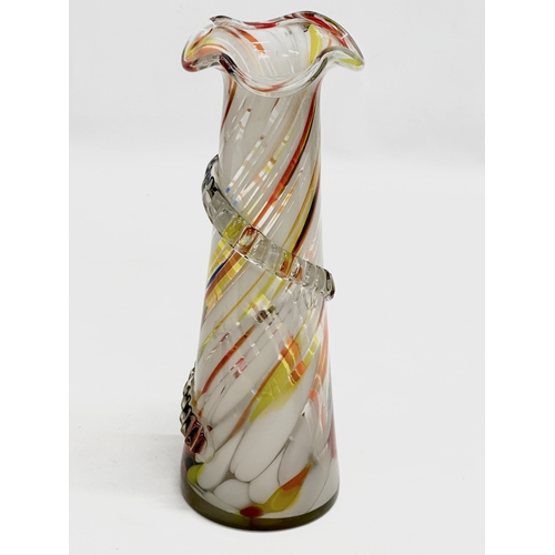 145 - A Mid 20th Century USSR multicoloured glass vase. By Kauno Aleksoto Stiklas. 25cm