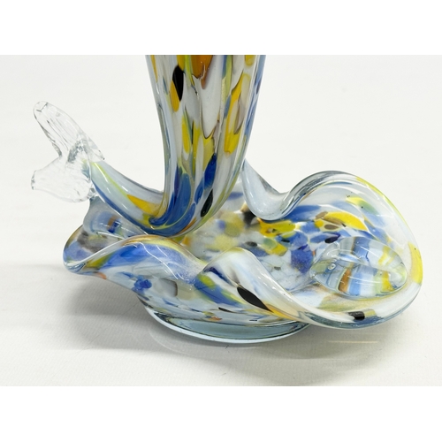 150 - A Mid 20th Century hand blown glass ashtray/vase, in the form of a fish. Murano style. 17x10x26cm