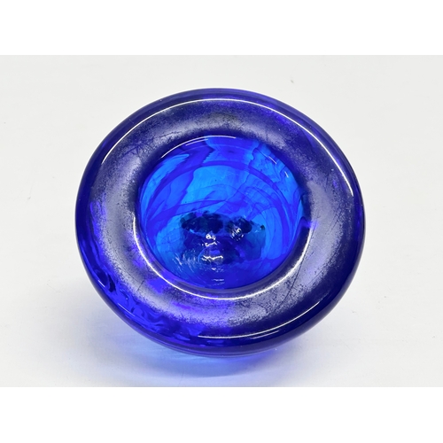 151 - Anna Ehrner. A Swedish cobalt blue glass bowl designed by Anna Ehrner for Kosta Boda. 11x6cm