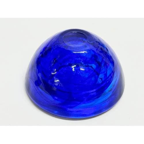 151 - Anna Ehrner. A Swedish cobalt blue glass bowl designed by Anna Ehrner for Kosta Boda. 11x6cm