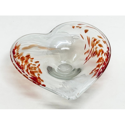 152 - An Italian hand blown heart shaped bowl by Lavorato a Mano. 30x32x7cm.