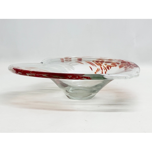 152 - An Italian hand blown heart shaped bowl by Lavorato a Mano. 30x32x7cm.