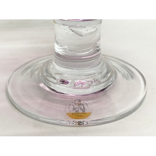 406 - A large Irish crystal footed centrepiece bowl by Jerpoint Glass Studio. 28x21cm