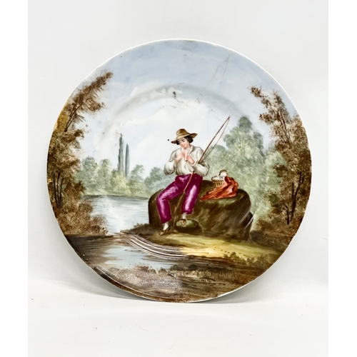 245 - 3 Late 19th Century French hand painted plates. Coiffe et Cie, Limoges. Circa 1891-1914. 23cm. 20cm