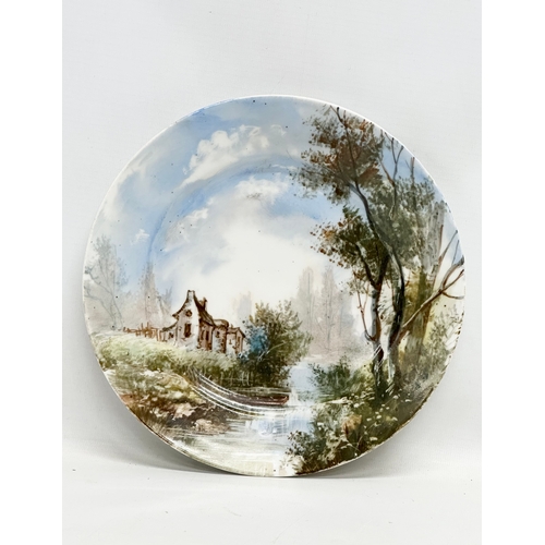 245 - 3 Late 19th Century French hand painted plates. Coiffe et Cie, Limoges. Circa 1891-1914. 23cm. 20cm