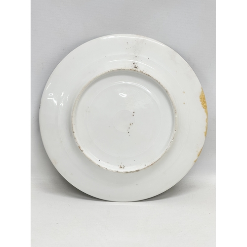 245 - 3 Late 19th Century French hand painted plates. Coiffe et Cie, Limoges. Circa 1891-1914. 23cm. 20cm