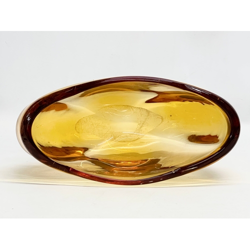 72 - James Hogan. A Mid 20th Century amber glass ‘Molar’ vase/bowl, designed by James Hogan for Whitefria... 