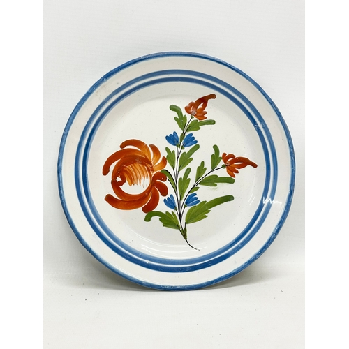 390 - Three 19th Century French Faience earthenware plates. Madame Bernard 23cm.