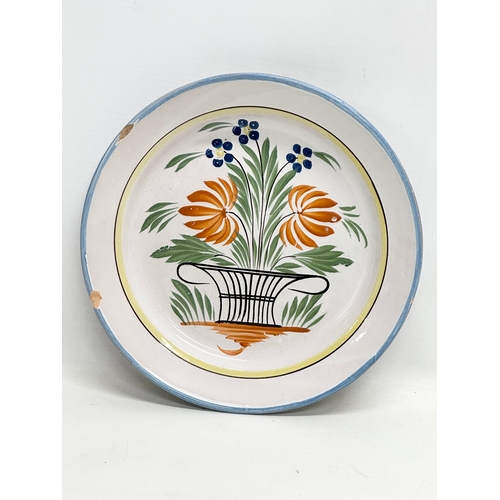 390 - Three 19th Century French Faience earthenware plates. Madame Bernard 23cm.