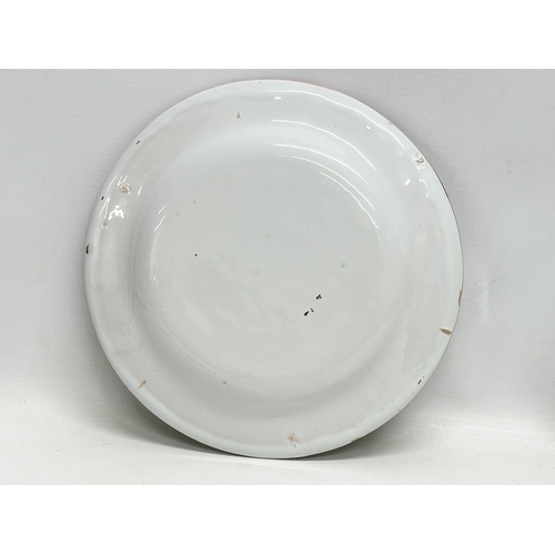 390 - Three 19th Century French Faience earthenware plates. Madame Bernard 23cm.